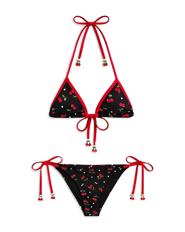 Детский купальник для девочек с принтом Cherry Ditsy KatieJ NYC, Cherry Ditsy