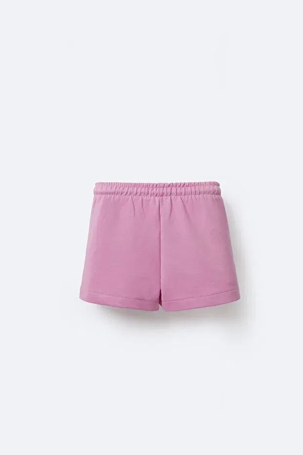 Детские шорты-бермуды для девочек с принтом Matchy Matchy, Pink — фото 2