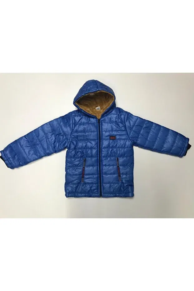 Детское пальто для мальчиков с капюшоном Winter zipper hooded double pockets welsoft lining water and wind resistant boy's coat Baby Slon Kids Clup, Sax Blue
