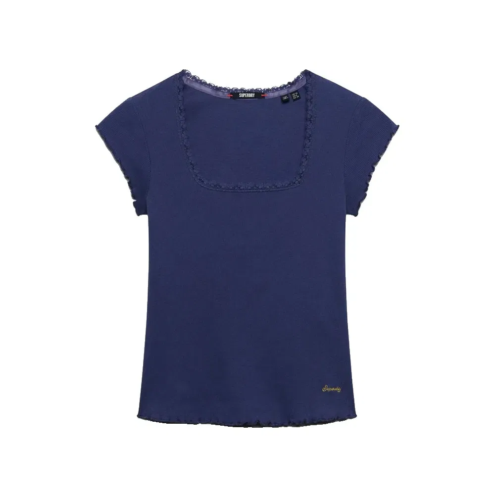 Женская футболка с квадратным вырезом Essential Square Superdry, Blue — фото 3