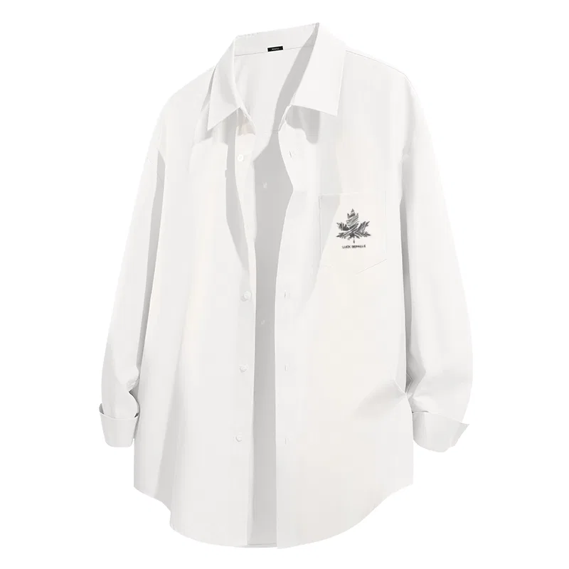 Детская рубашка с принтом MINISO, Apricot (With Lucky Maple Leaf Chest Logo) — фото 3