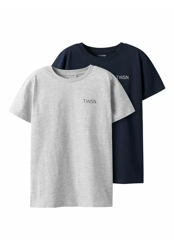 Комплект из 2 футболок с коротким рукавом, хлопок, logo - basic t-shirt Two Soon, темно-синий Blazer — фото 3