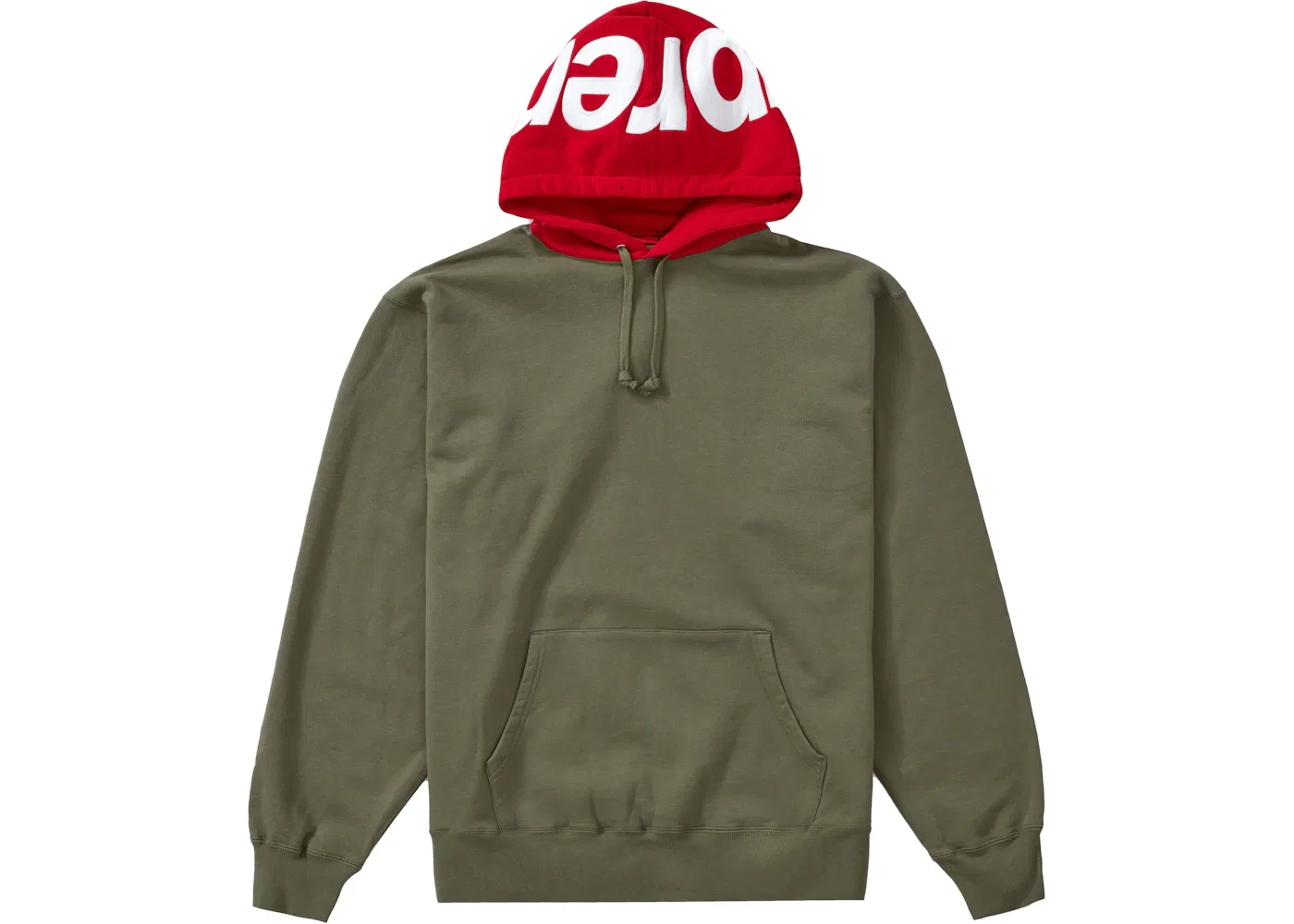 Мужская худи Supreme Contrast Hooded Sweatshirt, Light Olive