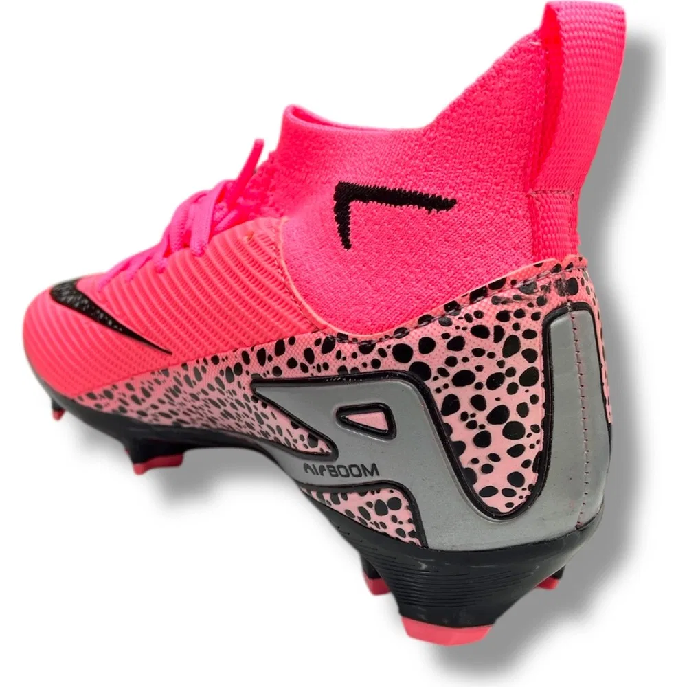 Детские футбольные бутсы с носком на шнуровке Pink Black Pattern Güneş — фото 4