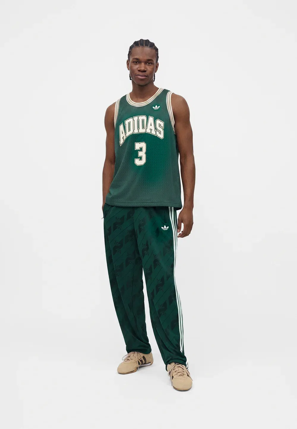 Спортивные штаны Monogram Firebird Adidas Originals, Collegiate Green — фото 2