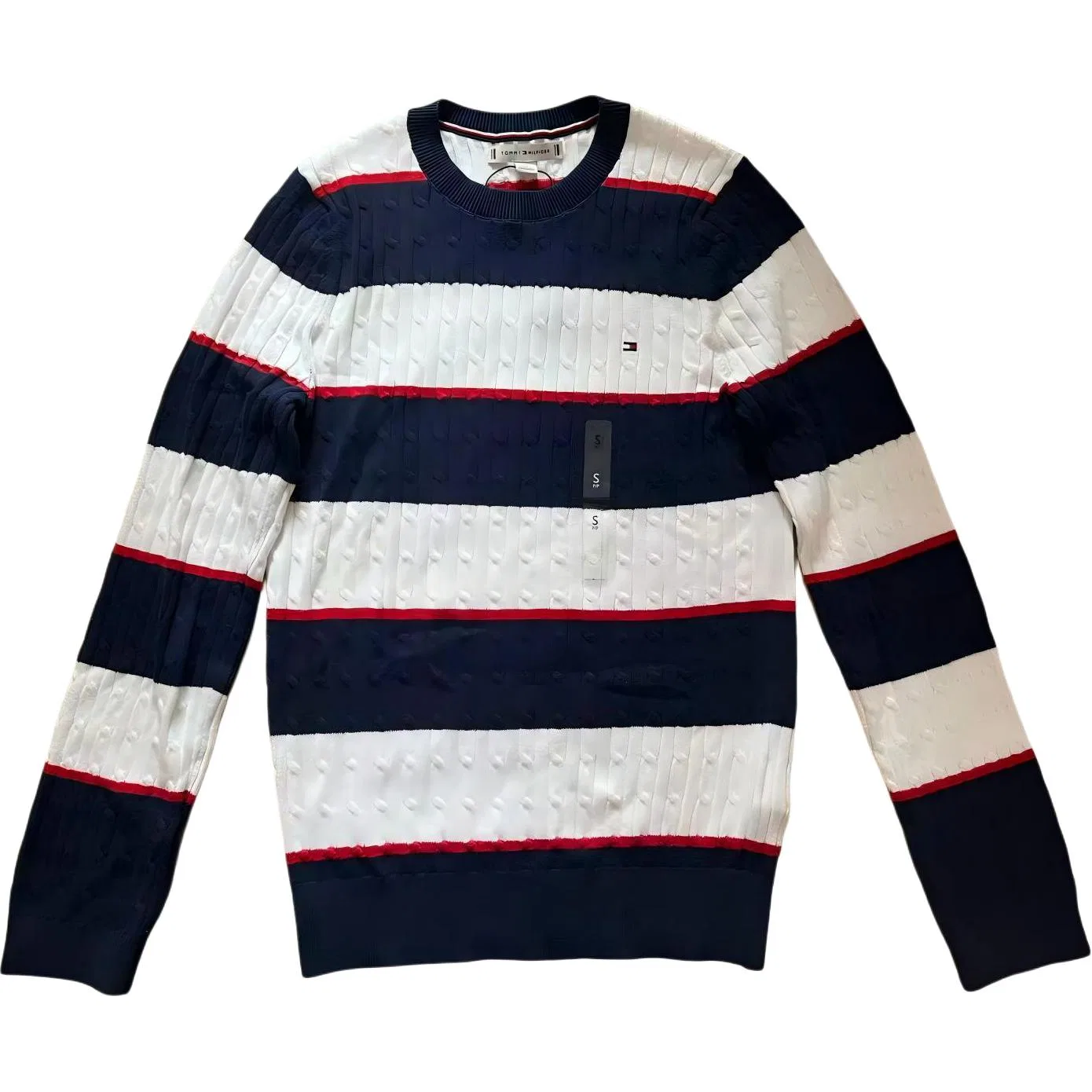 Мужской свитер в полоску Tommy Hilfiger, Blue White Red Stripes