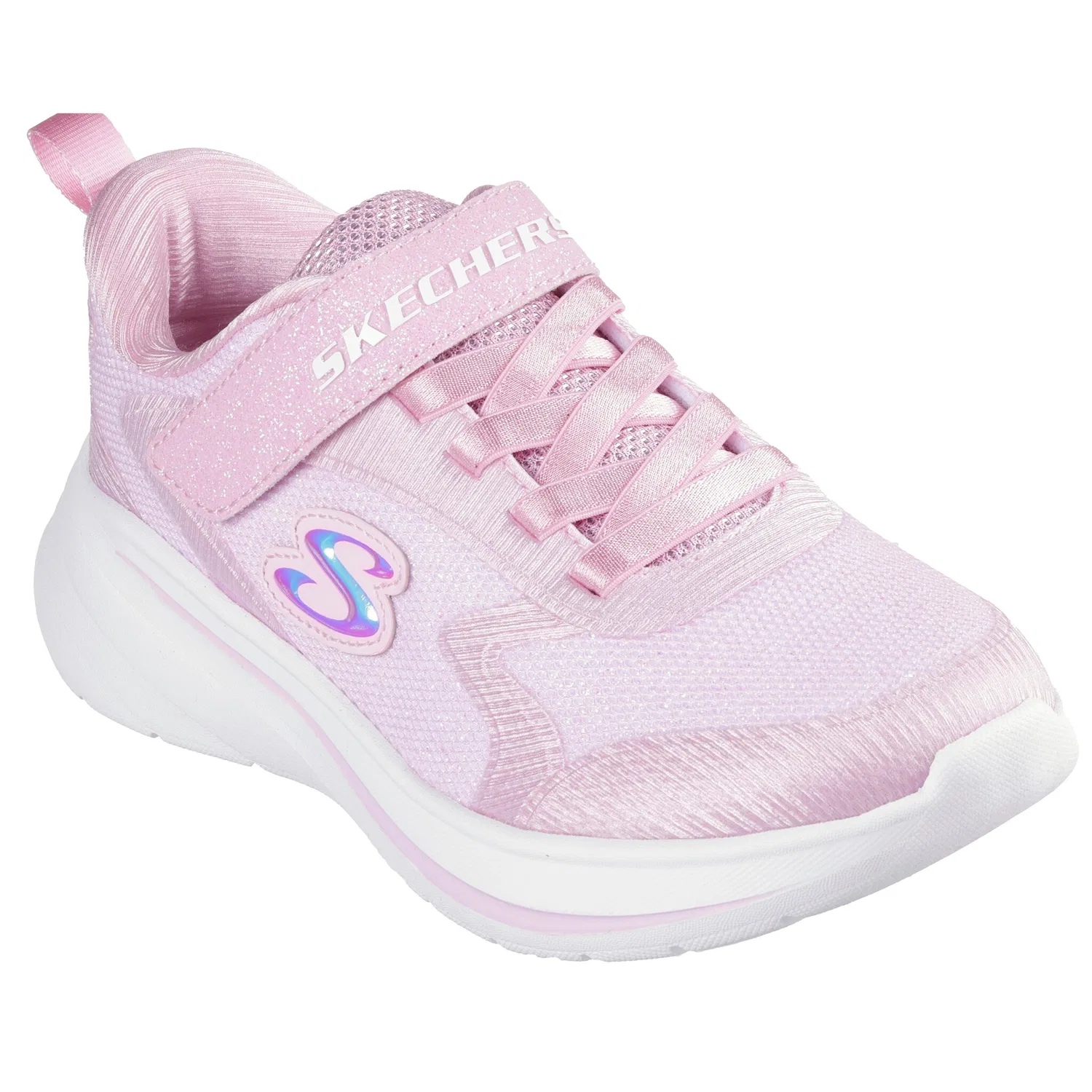 Детские текстильные кроссовки с блестками WAVE 92 Skechers, Light Pink Combo