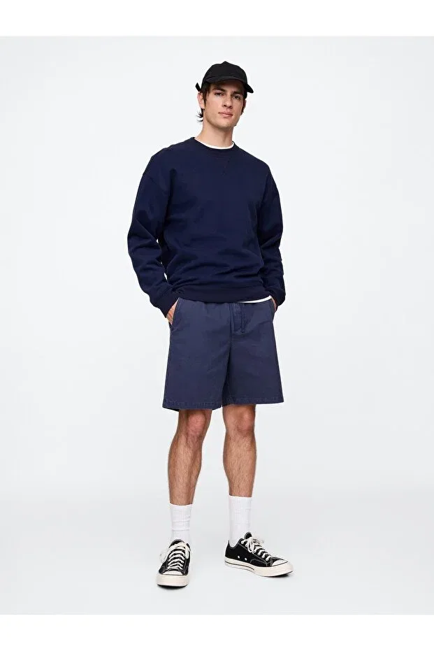 Мужские шорты с эластичным поясом Essential Pull-On Khaki Shorts Gap, Navy Blue-004