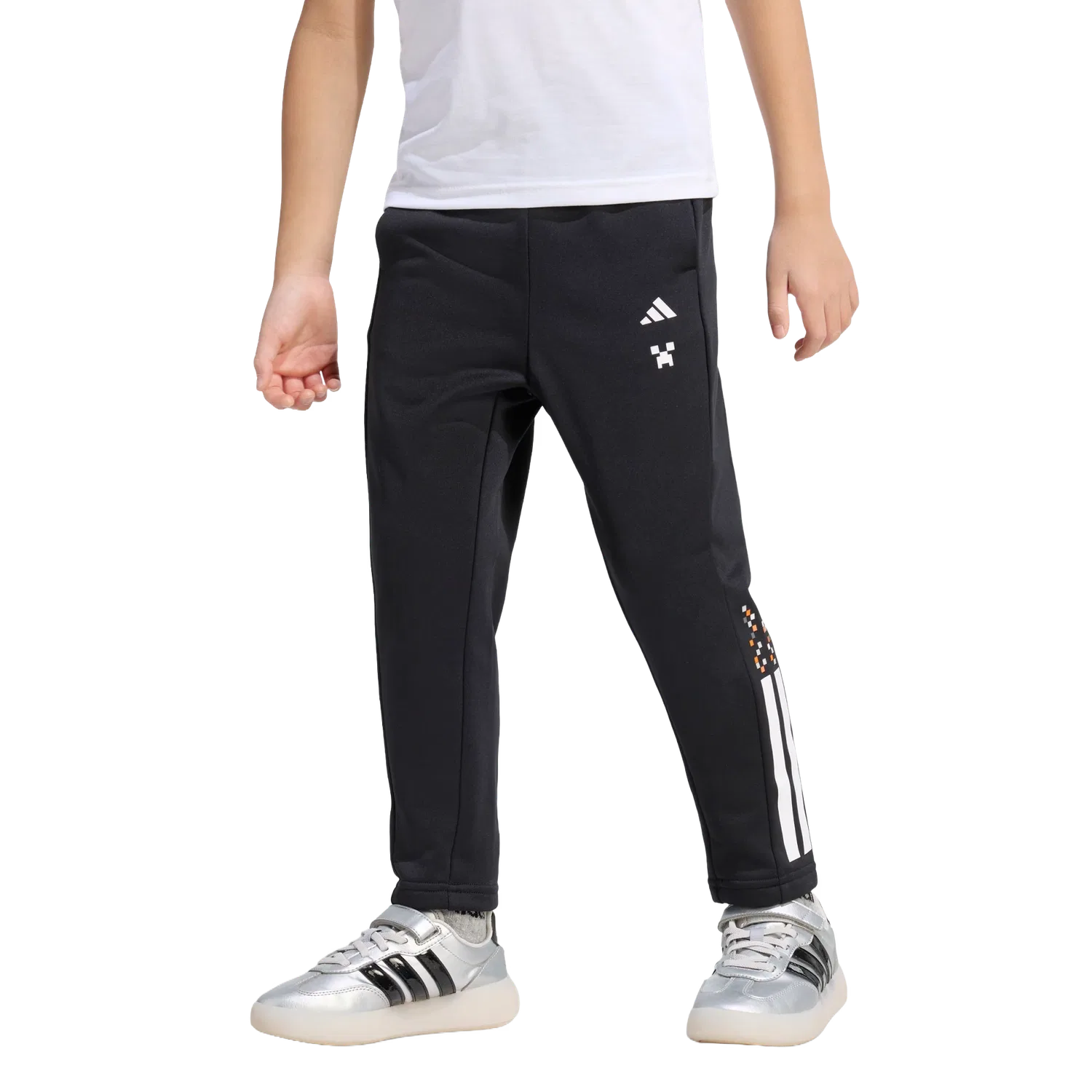 Детские спортивные штаны с тремя полосками Adidas, черный — фото 2
