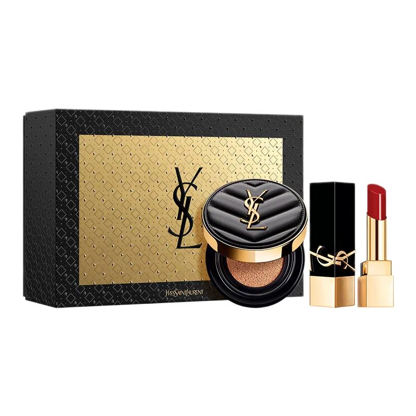Женский набор для макияжа с воздушной подушкой Christmas Limited Foundation Travel Gift Set SAINT LAURENT
