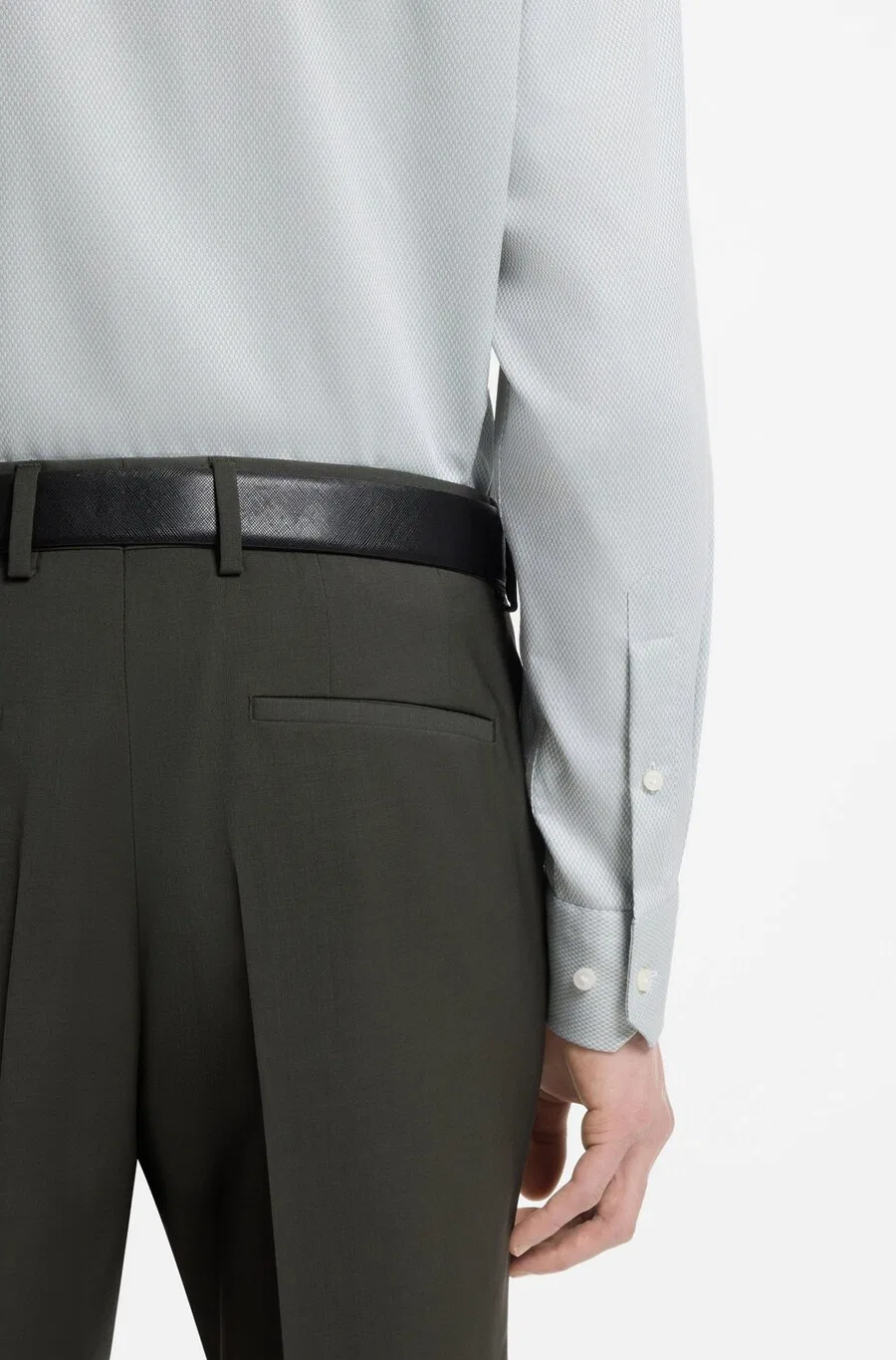 Деловая рубашка BOSS Regular fit "Joe" серого цвета — фото 3