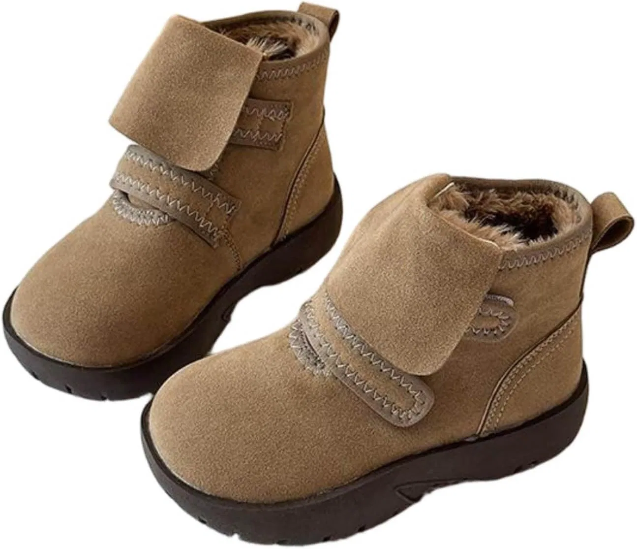 Детские зимние сапоги для девочек на липучке с мехом Zzalalana, Khaki