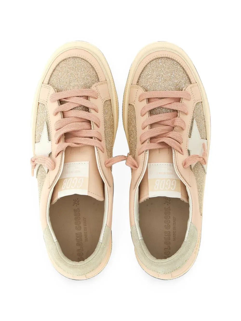 Кроссовки May с блестящими вставками Golden Goose Kids, розовый — фото 3