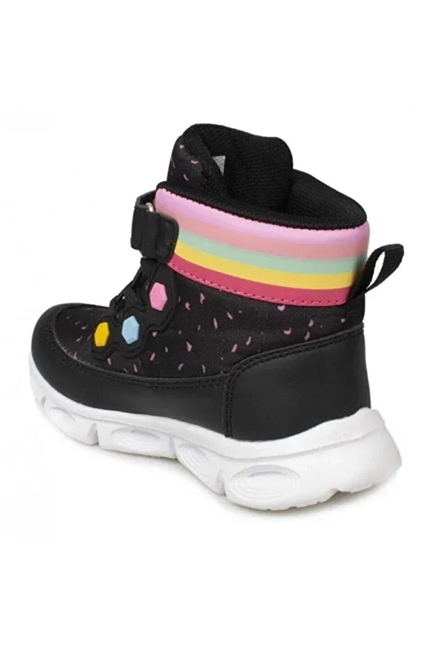 Детские ботинки для девочек на плоской подошве Mizu lighted pylon boots Vicco, Black — фото 4