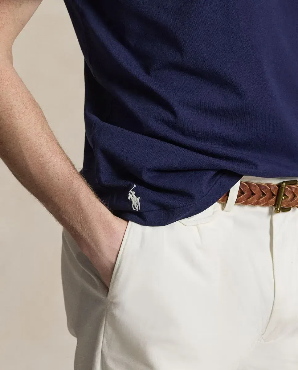 Мужская футболка хлопковая с логотипом Polo Ralph Lauren, Azul Marino — фото 4