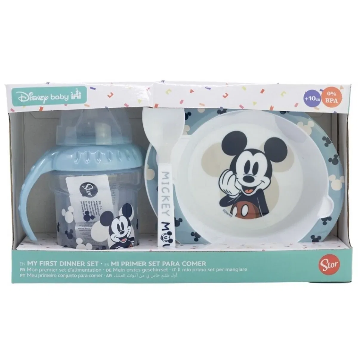 Набор посуды для малыша 3-предметный с чашкой, миской и ложкой Disney Mickey Mouse — фото 2