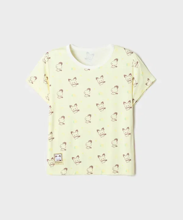 Домашний костюм из модала, с короткими рукавами и брюками 3/4, Spao Kids, желтый — фото 2
