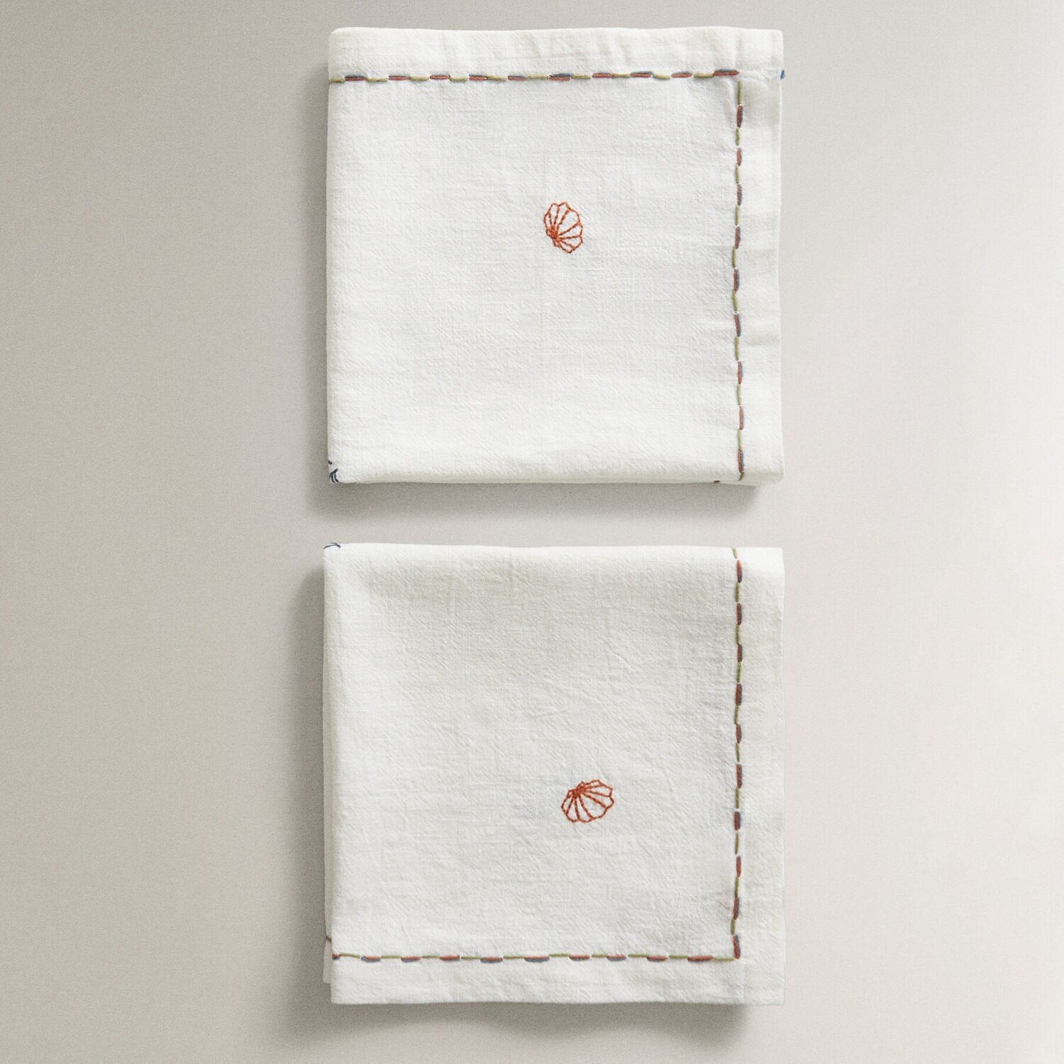 

Набор салфеток Zara Home Cotton With Sea Embroidery, 2 шт
