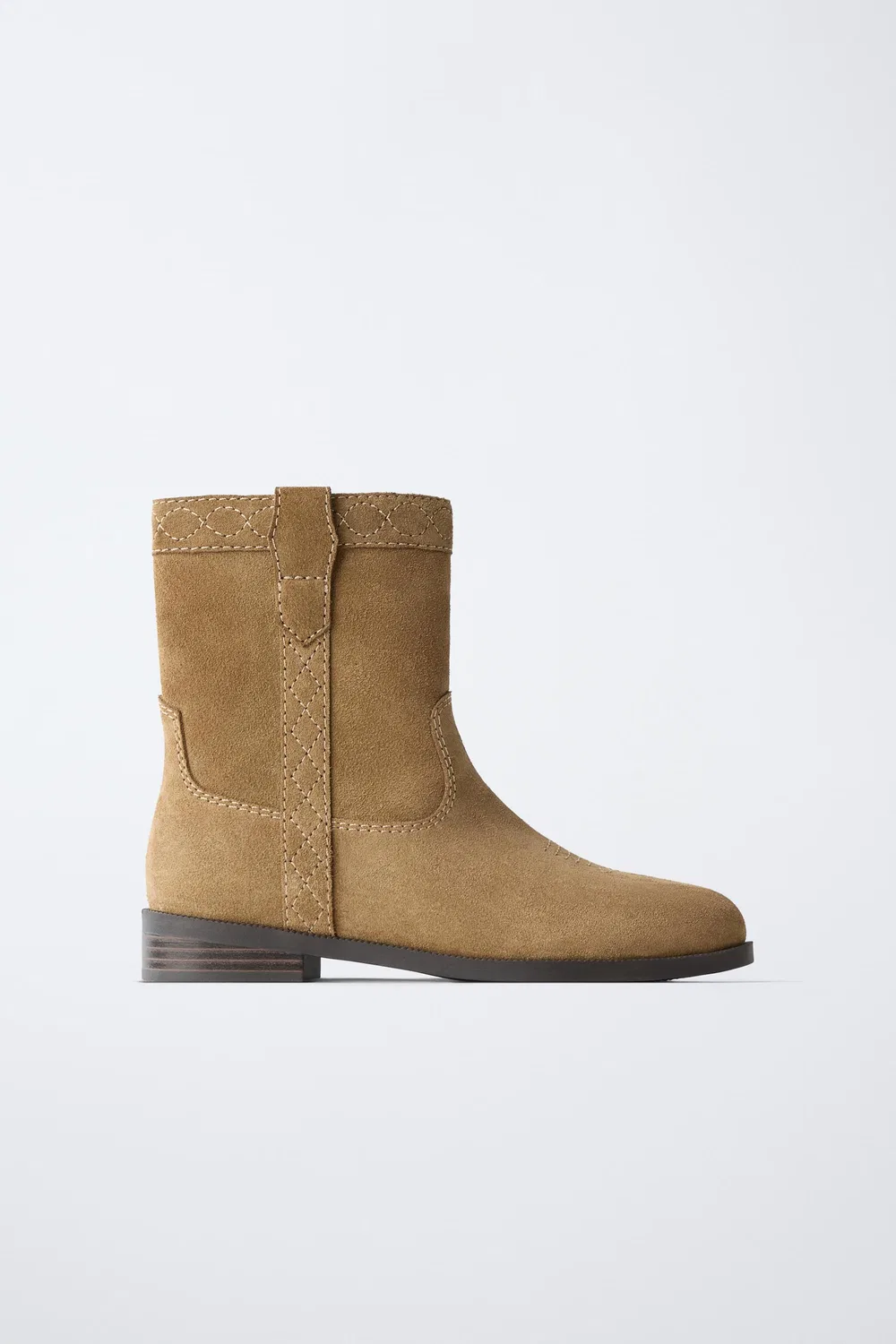 Кожаные ботинки до щиколотки ZARA, Brown