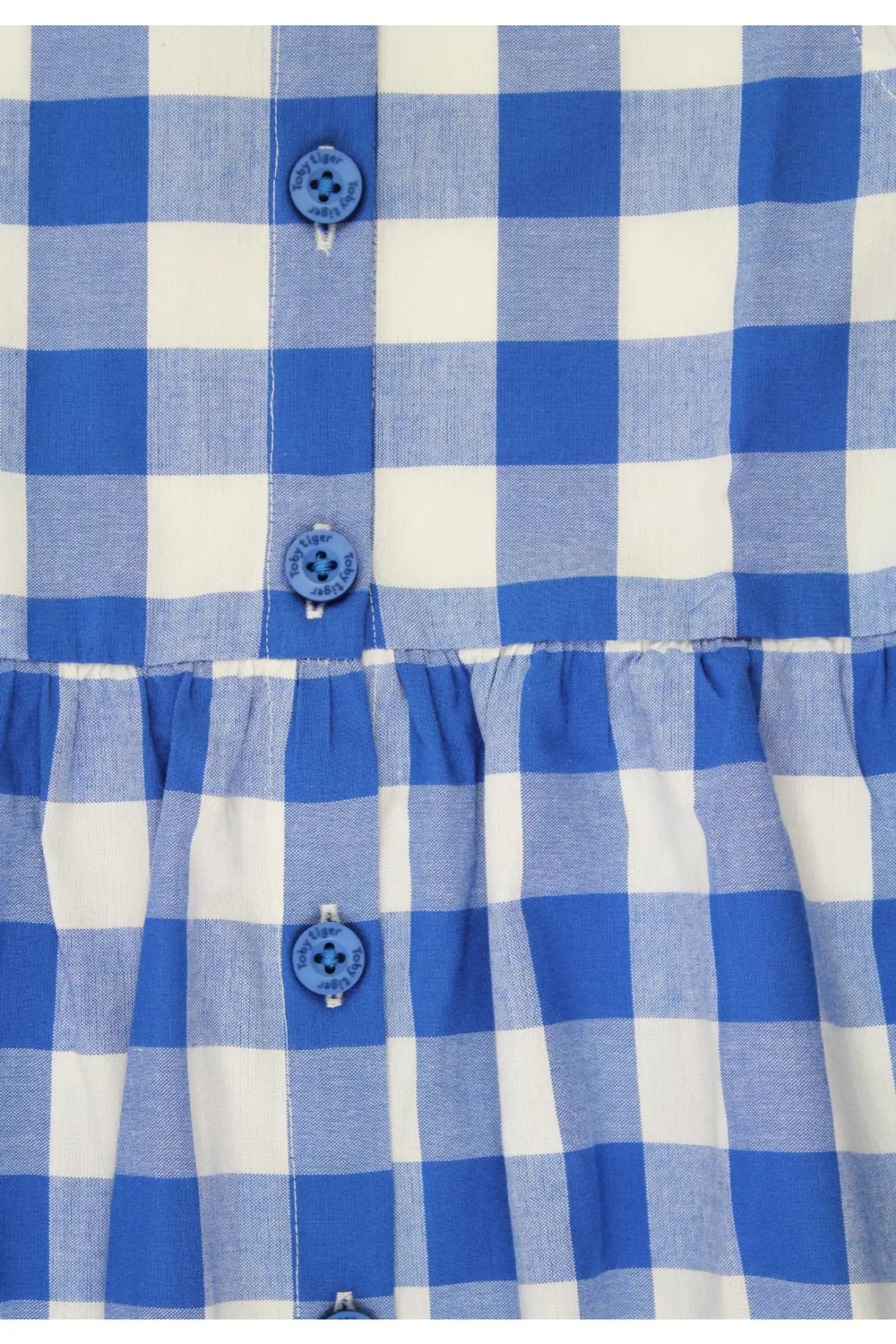 Платье из хлопка Gingham Toby Tiger, Blue — фото 2