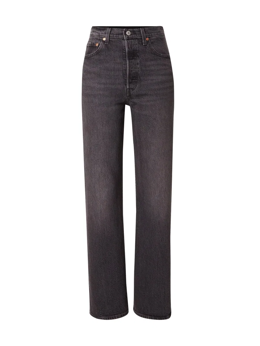 Джинсы LEVI'S Regular Jeans 'Ribcage Full Length' из черного денима