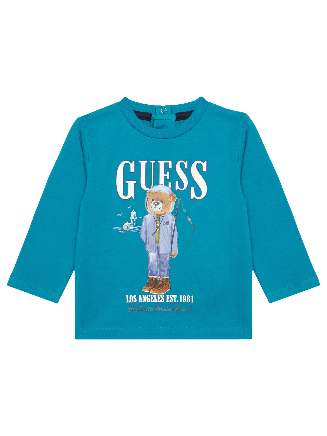 Комплект из блузки и брюк стандартного кроя для мальчика Guess, синий — фото 2
