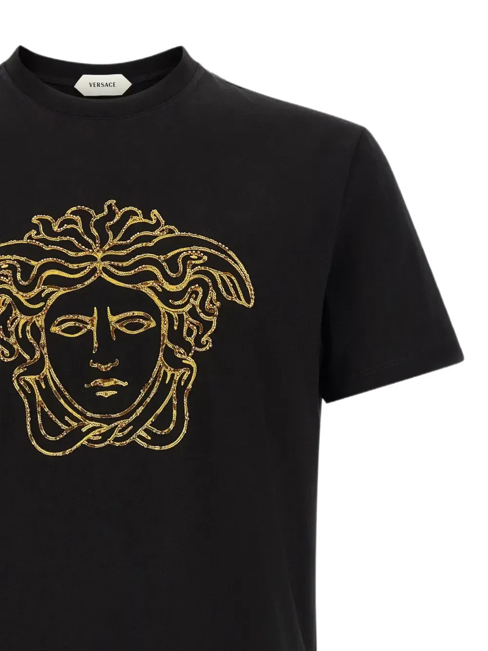 Футболка с вышивкой Медузы Versace, черный — фото 3