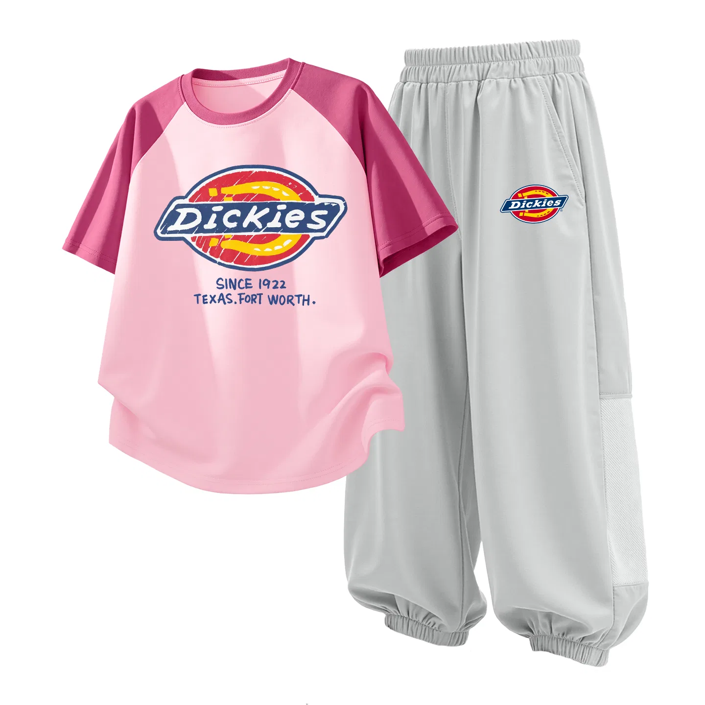 Детский спортивный комплект из 2 предметов с принтом Dickies, Strawberry Pink/Dusty Mountain Gray