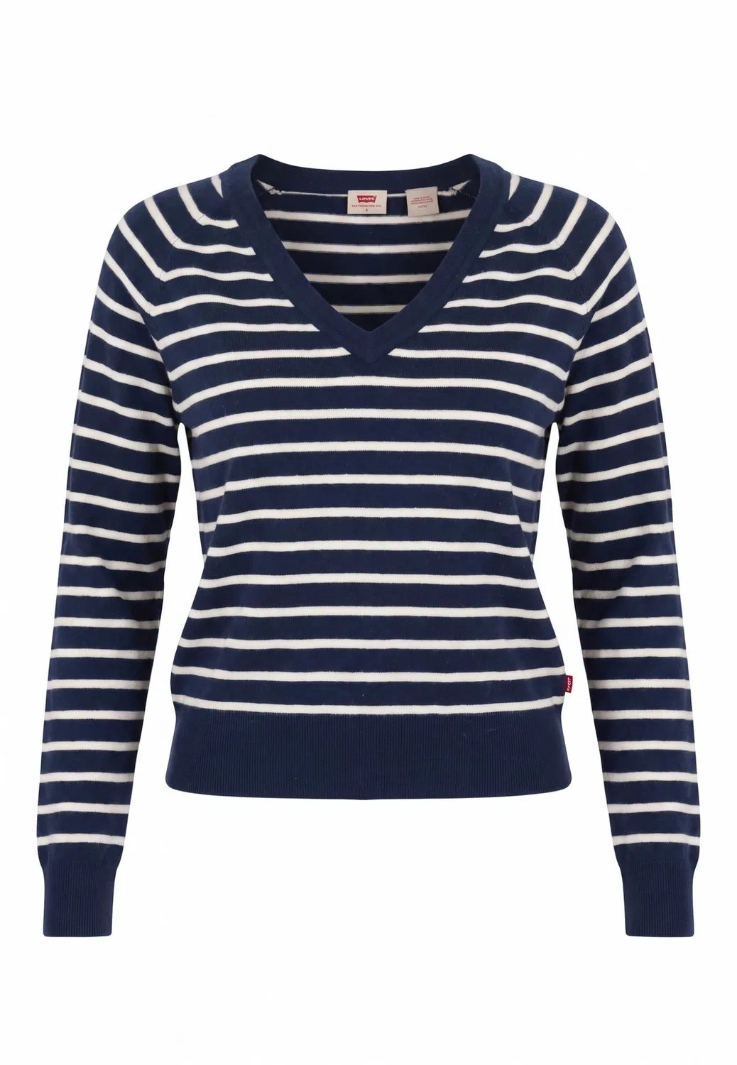 Женский пуловер с V-образным вырезом Tara Super Soft Levi's, Parisienne Stripe Pe — фото 4