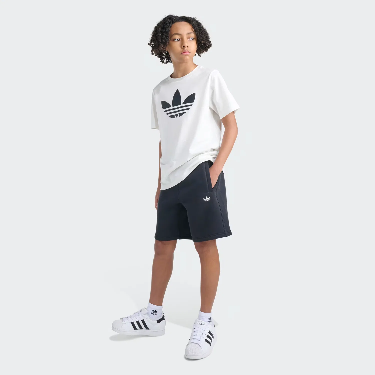 Детские шорты на флисе Essentials Adidas Originals, черный — фото 3