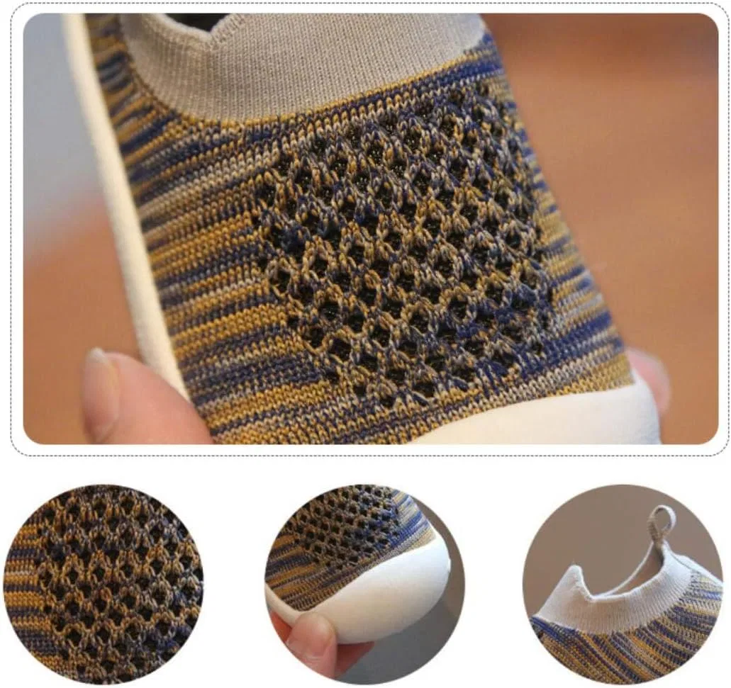 Детские кроссовки для девочек на платформе DEBAIJIA, Stripe Grey — фото 4