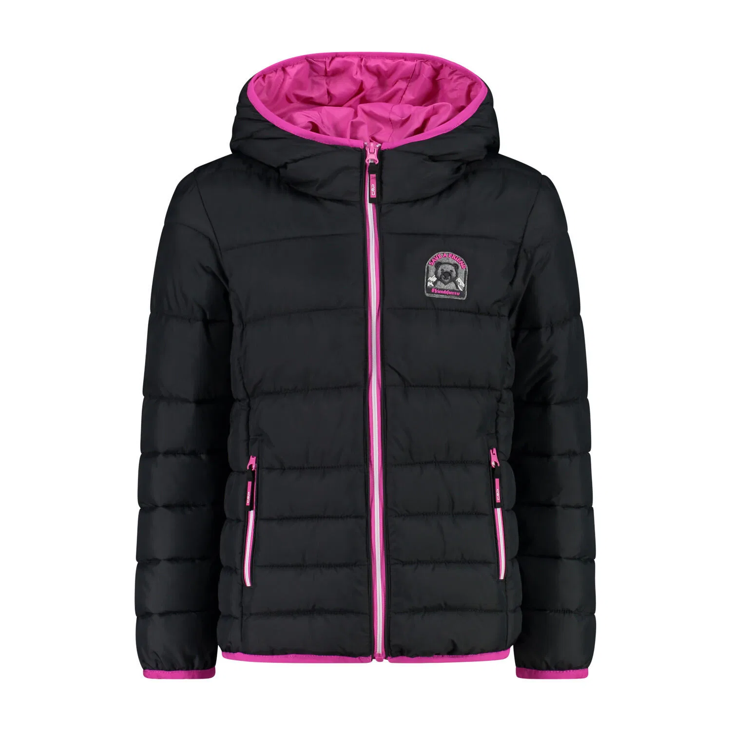 Детская зимняя куртка с капюшоном KID G JACKET FIX HOOD Cmp, Schwarz