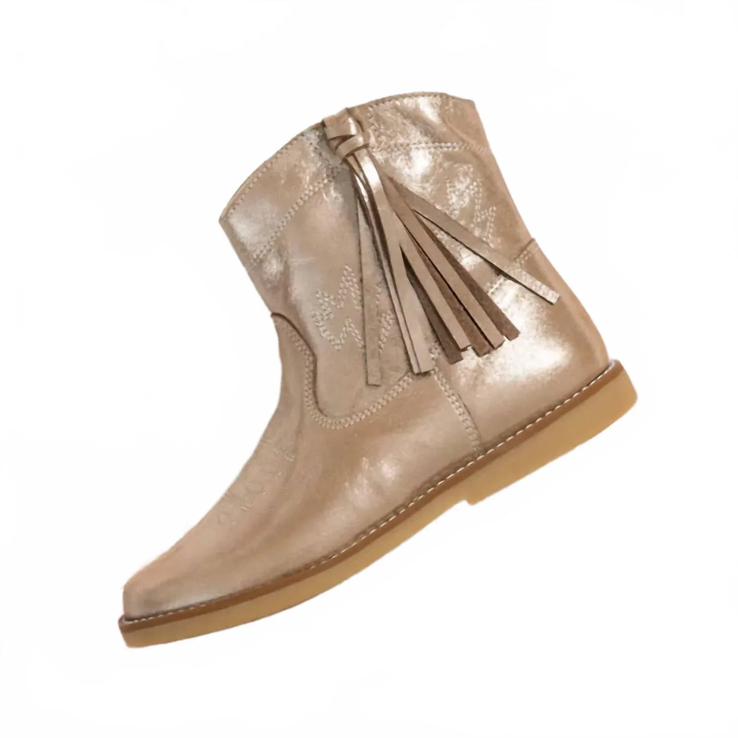 Детские замшевые ботинки на молнии с кисточкой Hannah Suede Boot Elephantito, Metallic Blush