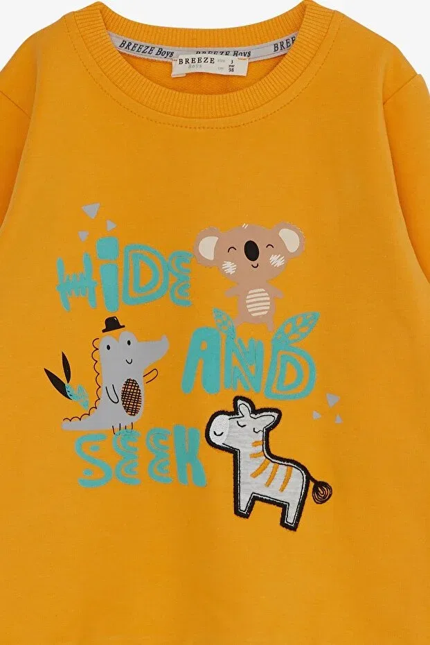 Детский спортивный костюм для мальчиков с принтом Breeze, Mustard Yellow — фото 3