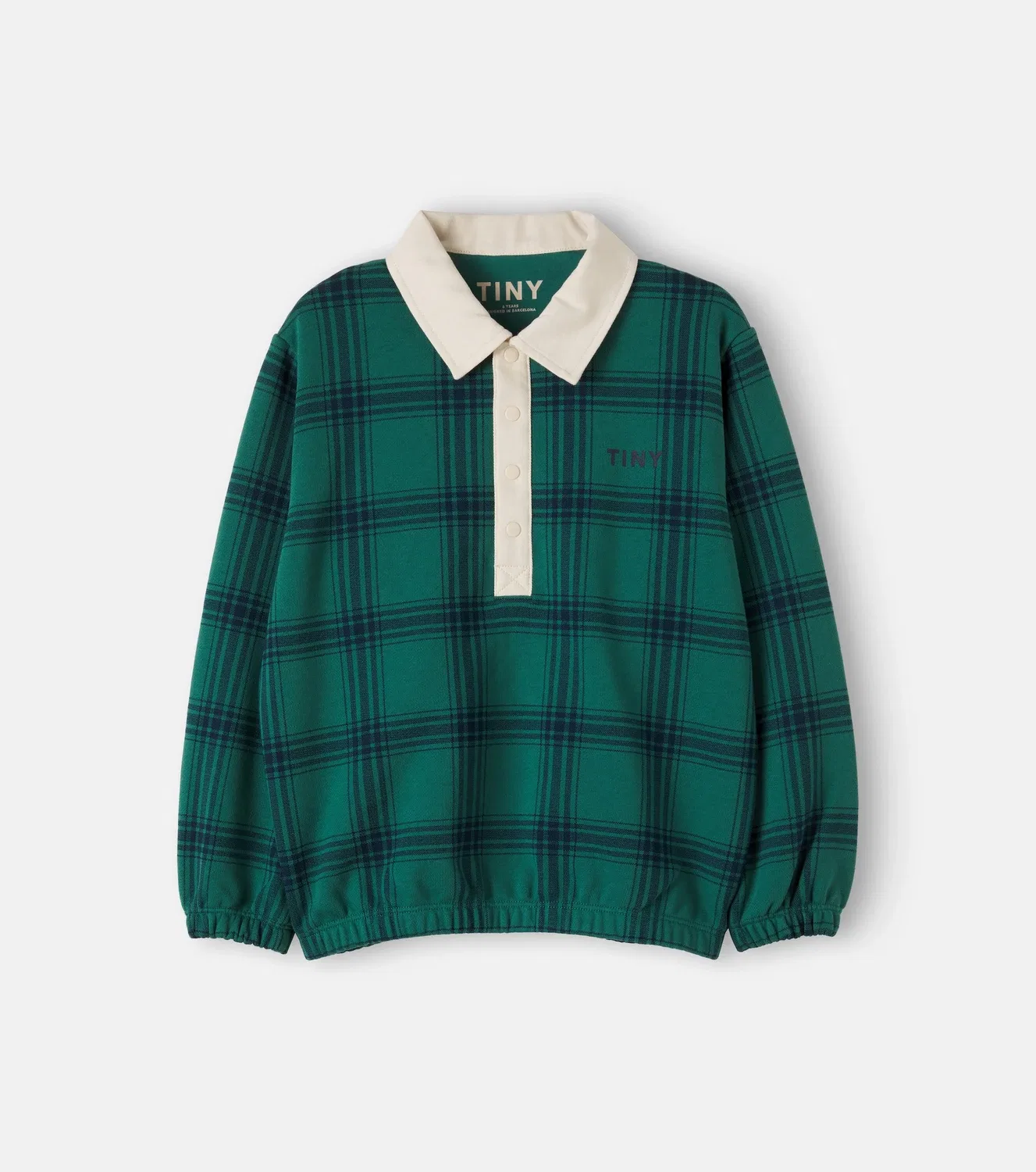 Толстовка-поло в клетку Tinycottons, Green Check