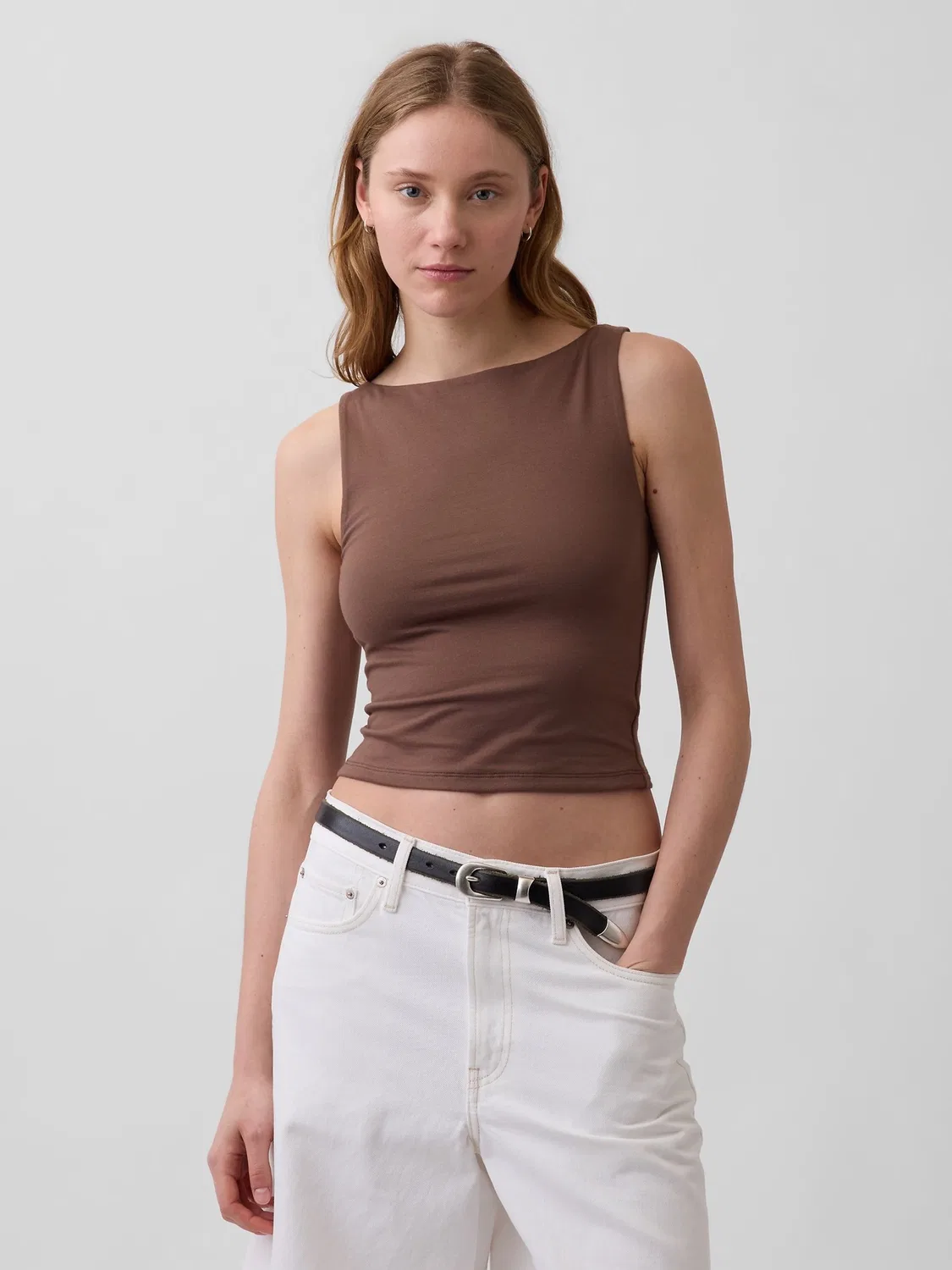 Топ-борцовка Gap Close Knit Jersey, коричневый
