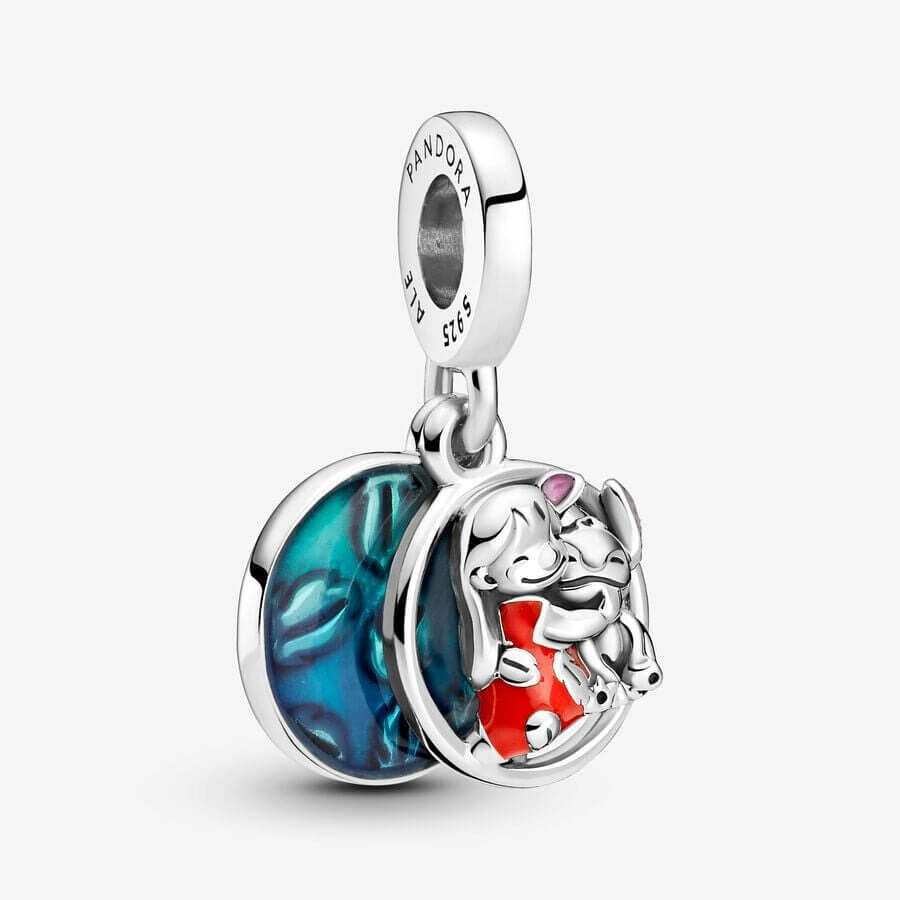 

Шарм-подвеска Pandora x Disney Lilo & Stitch Family, серебро/синий