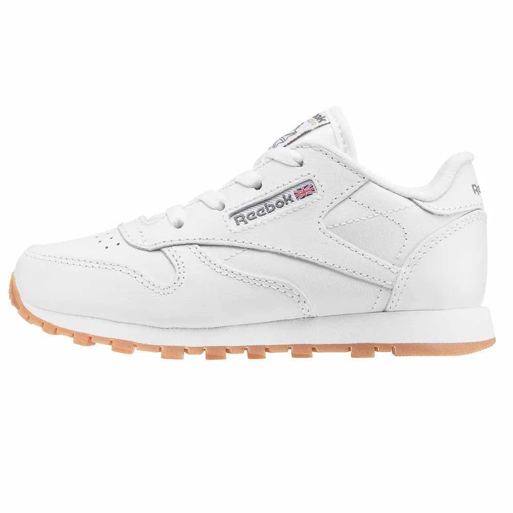Детские кроссовки для мальчиков с принтом Classic Leather Reebok, White Gum Int — фото 3