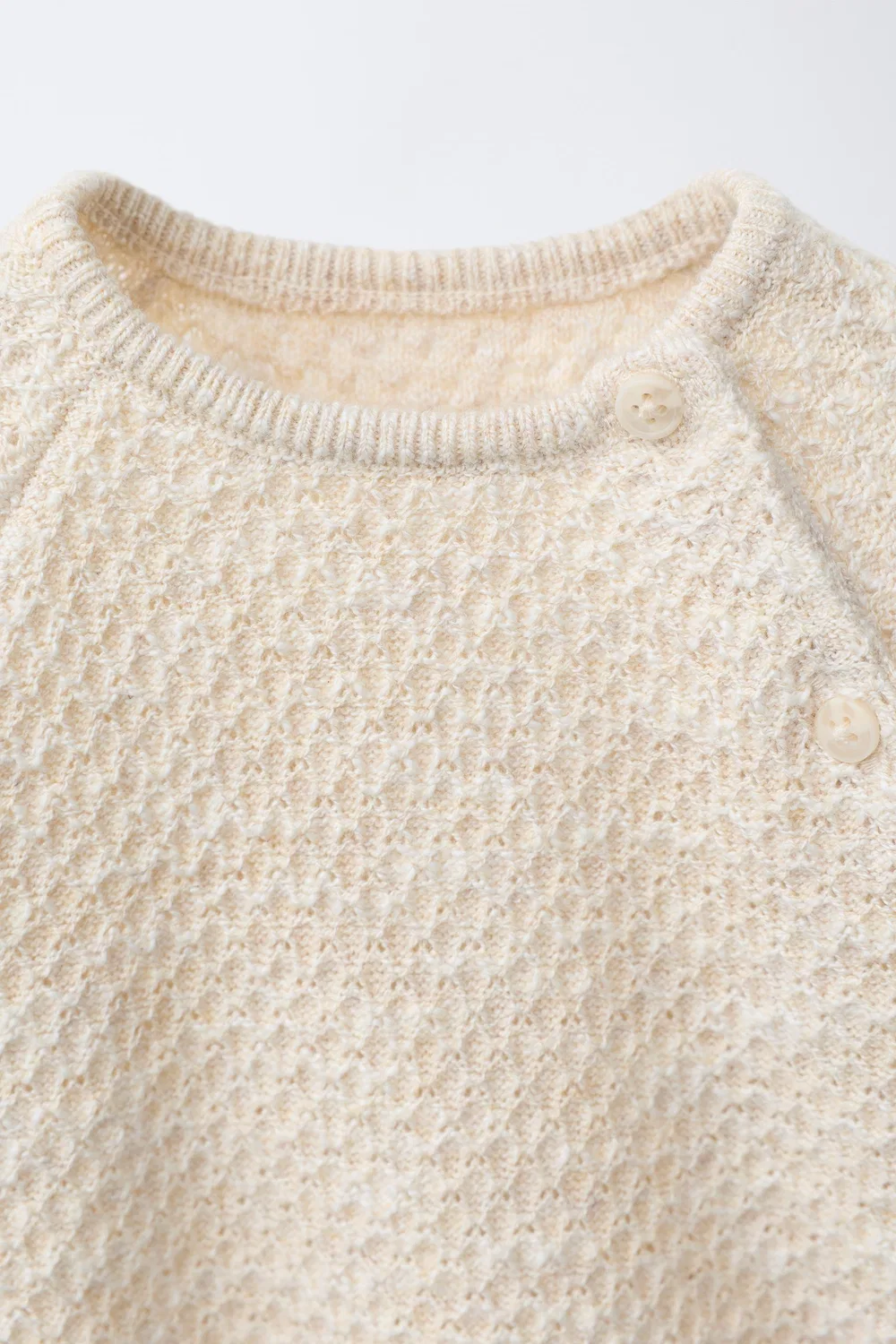 Джемпер из фактурной вязки ZARA, Light Beige — фото 3