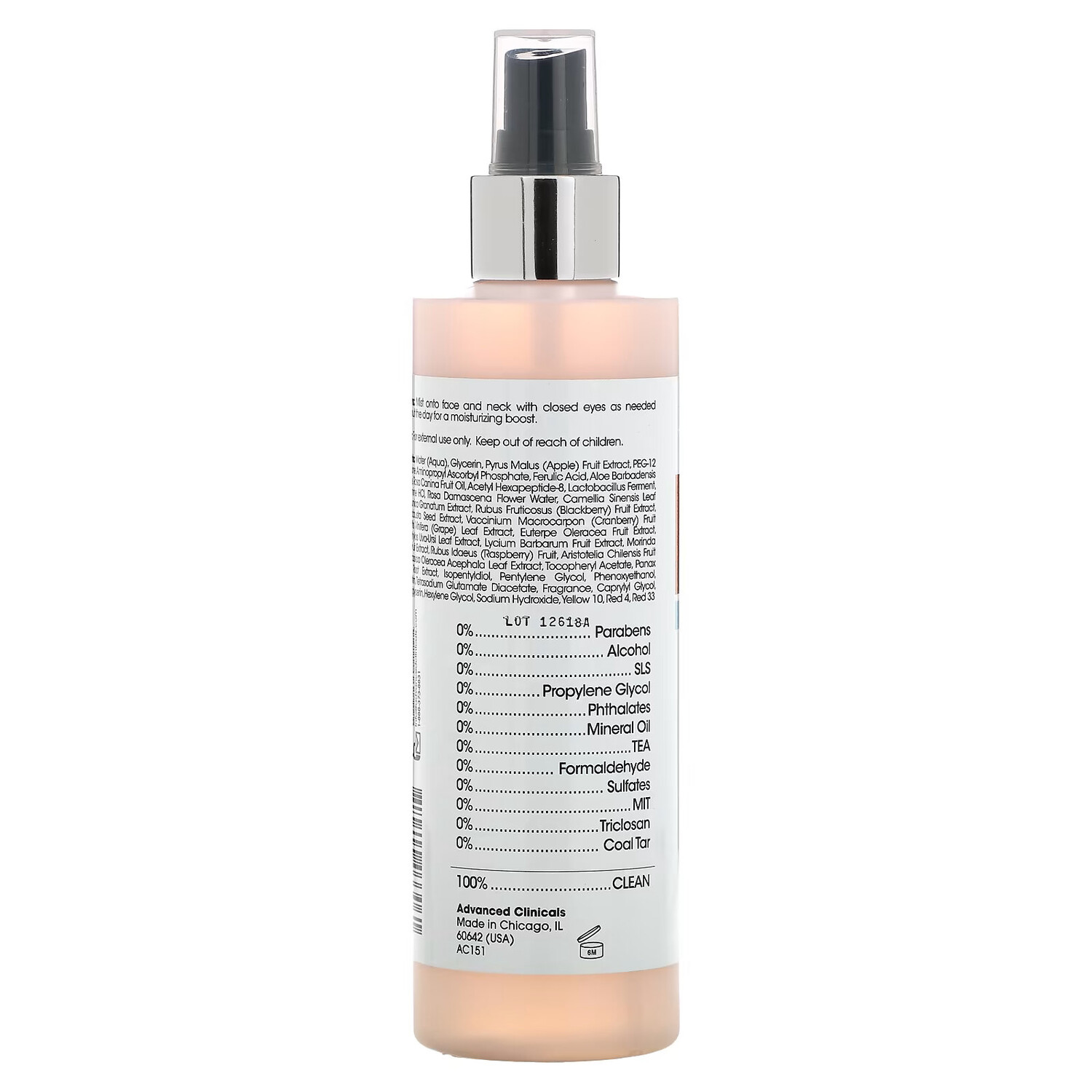 Advanced Clinicals, C-Glow Toner, витамин C и феруловая кислота, 237 мл (8 жидк. Унций) — фото 4