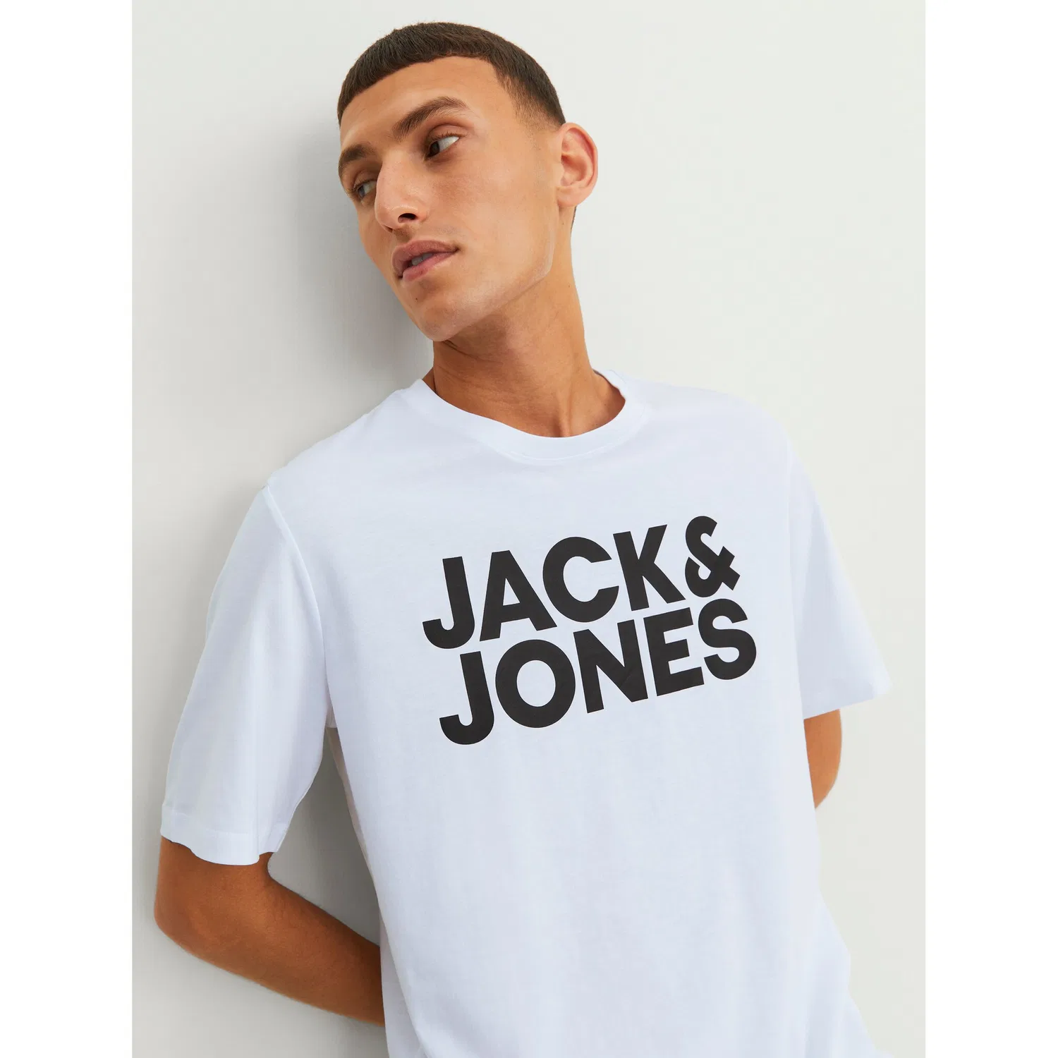 Детская хлопковая футболка с принтом Jack & Jones, White — фото 3
