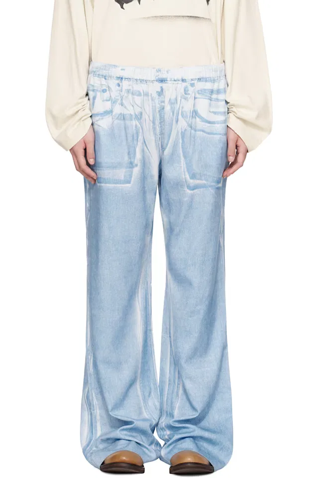 Синие повседневные брюки с принтом Acne Studios
