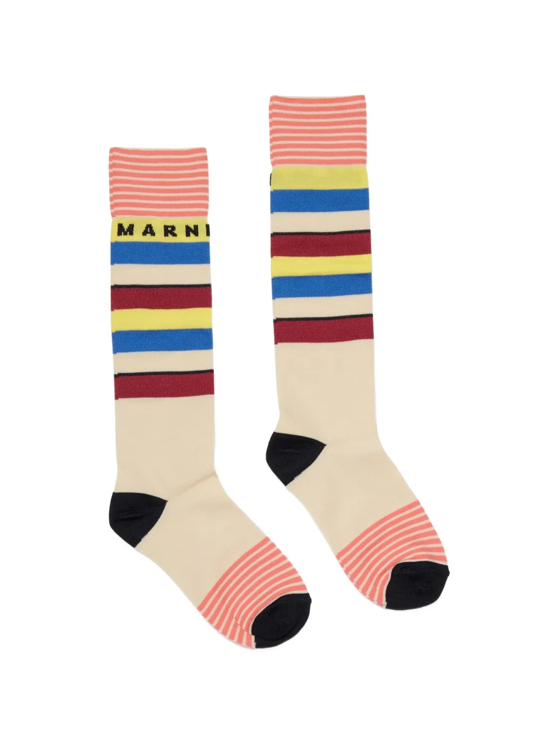 Носки в полоску с логотипом Marni, нейтральные