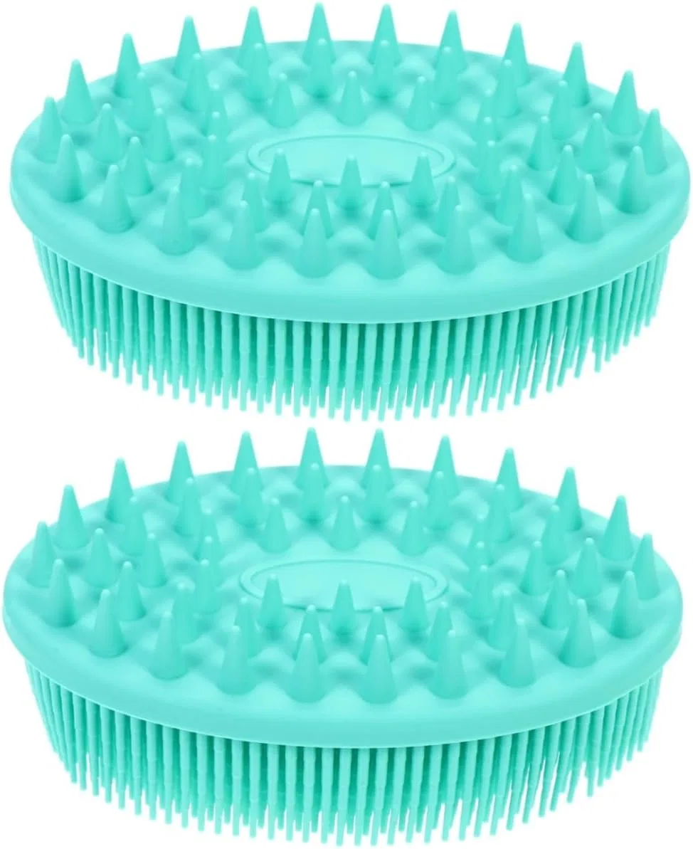 Силиконовая щетка для тела Healeved, набор 2 шт, 12.5x8x9 см, Green