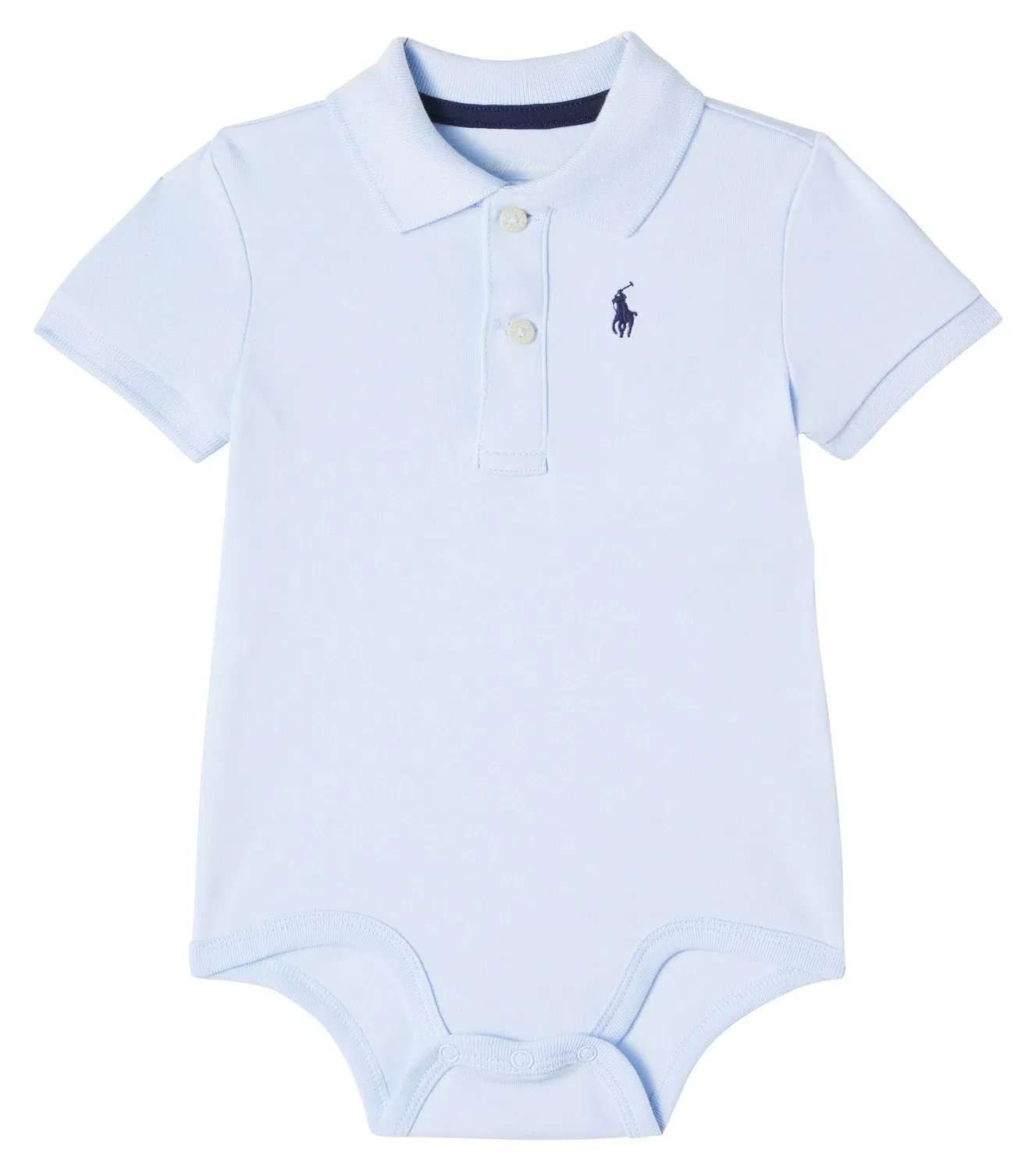 Боди хлопковое с воротником-поло Polo Ralph Lauren Kids, синий