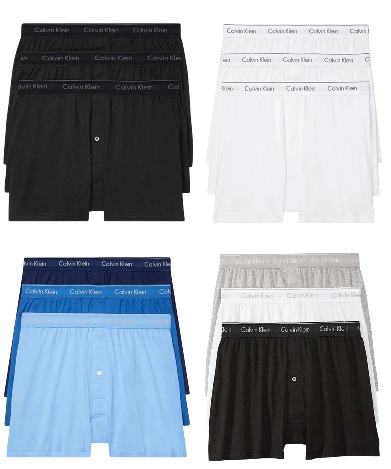 Мужские трусы-боксеры с брендовым логотипом, комплект из 3 штук Calvin Klein, Blue — фото 2