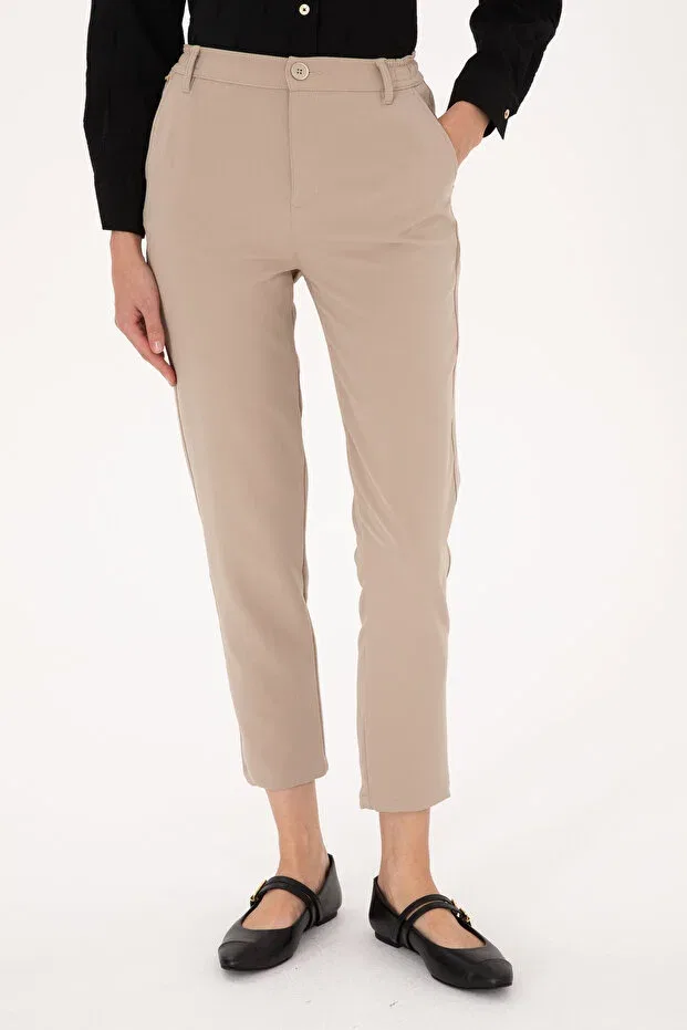 Женские брюки из текстиля U.S. Polo Assn., Dark Beige — фото 2