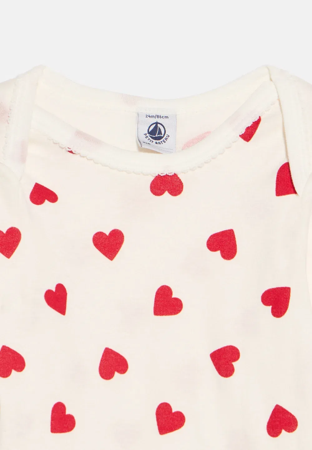 Bebe debout cote 3 pack - body Petit Bateau, White/Red — фото 4