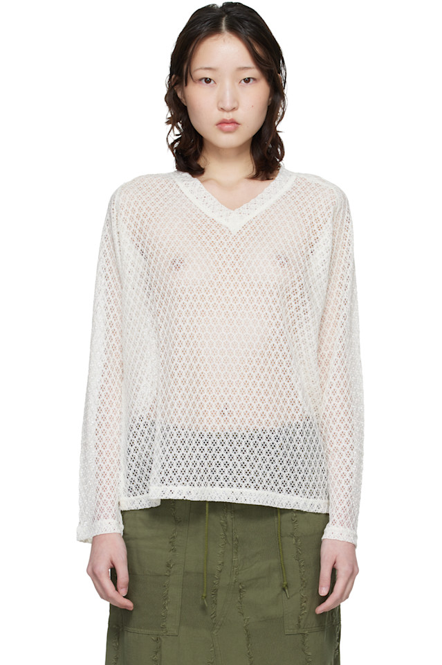 

Needles Свитер Off-White с длинными рукавами и V-образным вырезом