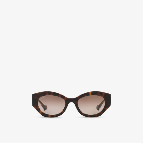 

GG1553S солнцезащитные очки «кошачий глаз» из ацетата Gucci, коричневый